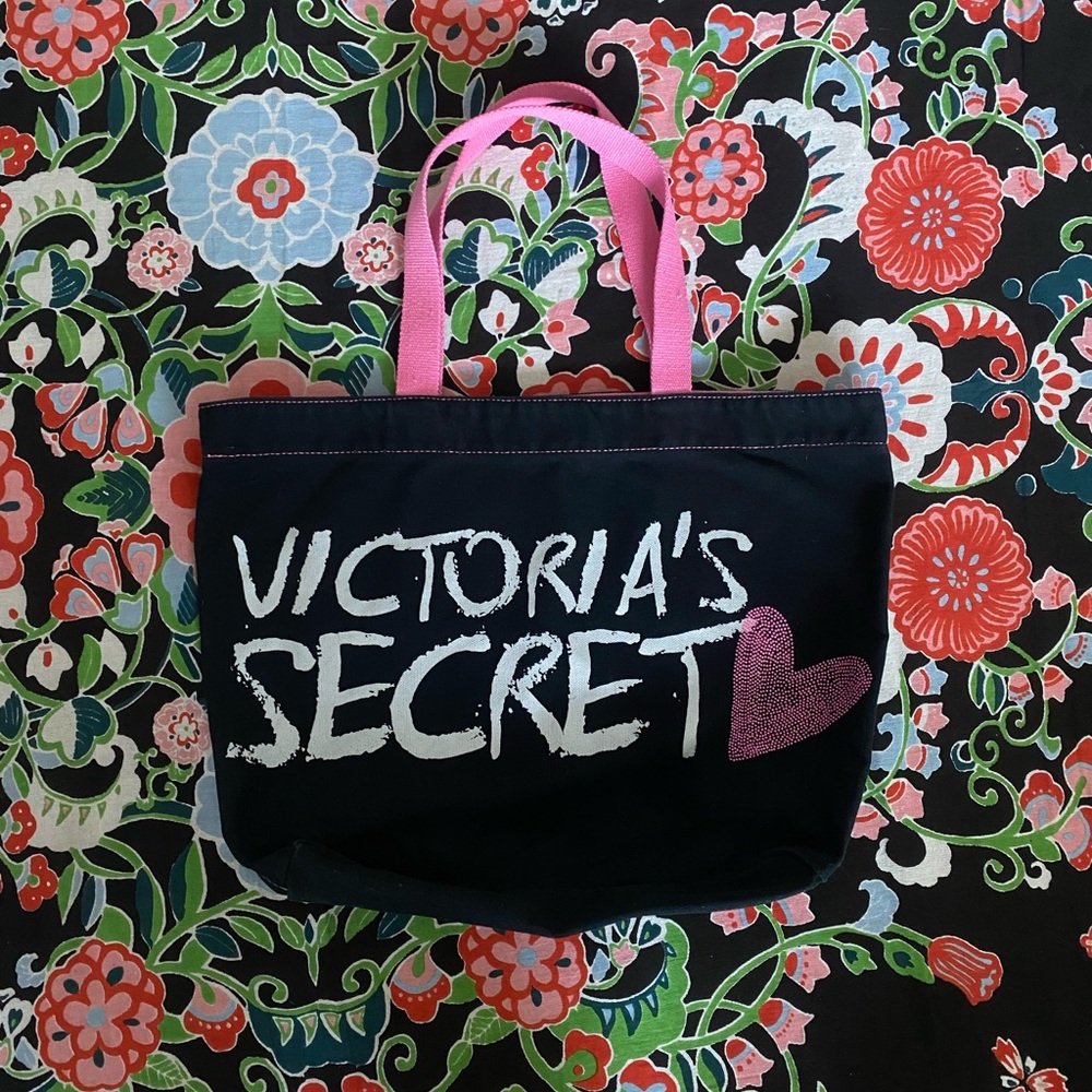 Victoria's Secret Black and Pink Chic Tote